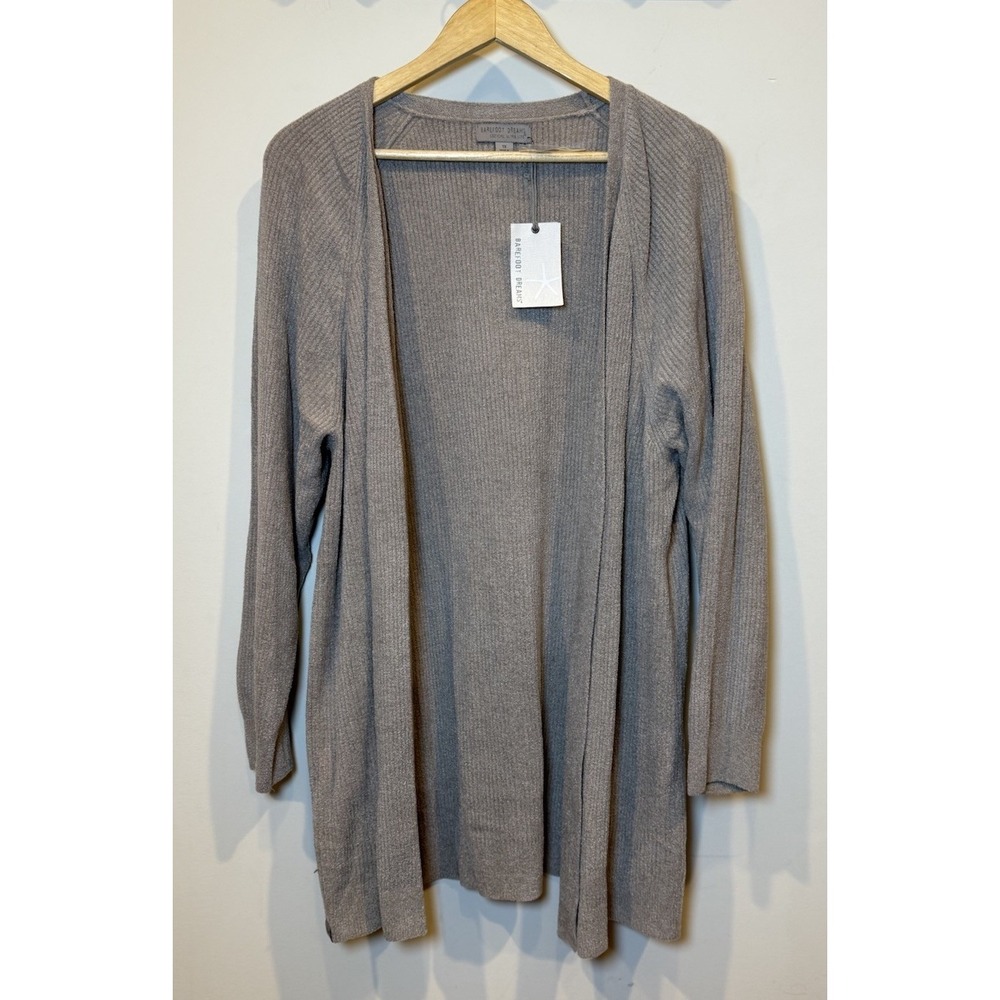 Barefoot Dreams Cozy Chic Ultra Lite Open Front Cardigan Pewter Women Sz 1X NWT